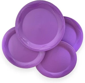 Tupperware Piatti Tondi Grandi 11" Collezione Open House Viola Nuovi - Foto 1 di 6