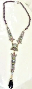 Heidi Daus - 'Suitably Sophisticated' Purple Art Deco Medallions Necklace - New - Picture 1 of 2