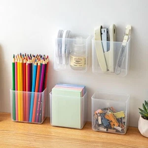 Self-adhesive Food Fresh Storage Box Desktop Stationery Organizer - Picture 1 of 11