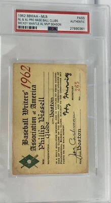 Sandy Koufax No-Hitter PSA Ticket Pass 1962 Dodgers/Mantle MVP/Red Sox No-Hit ⚾️ - Image 1 of 4