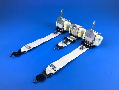 13-18 BMW F06 640I 650I GRAN COUPE REAR SEATBELTS IVORY WHITE SET OF 3 - Image 1 of 4