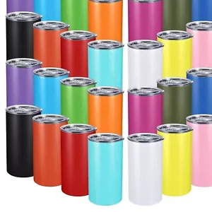 Durable 50 Pcs 20 oz Insulated Stainless Steel Tumblers for Hot & Cold Drinks - Picture 1 of 8