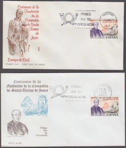ESPAÑA Sc #2044.1 JUEGO DE 2 DIFF FDC SELLOS SANTA TERESA DE JESÚS - Imagen 1 de 1