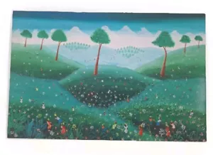 Peinture huile Sur Toile Paysage Nature Arbres Tableau Signé - Photo 1 sur 20