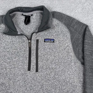 Patagonia Better Sweater Mens Medium Gray 1/4 Zip Outdoor Hiking Gorp - Picture 1 of 12