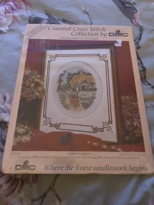 DMC 14 Stück Kreuzstich-Set Frühling Garten K4113 montierter Rahmen versiegelt - Bild 1 von 2