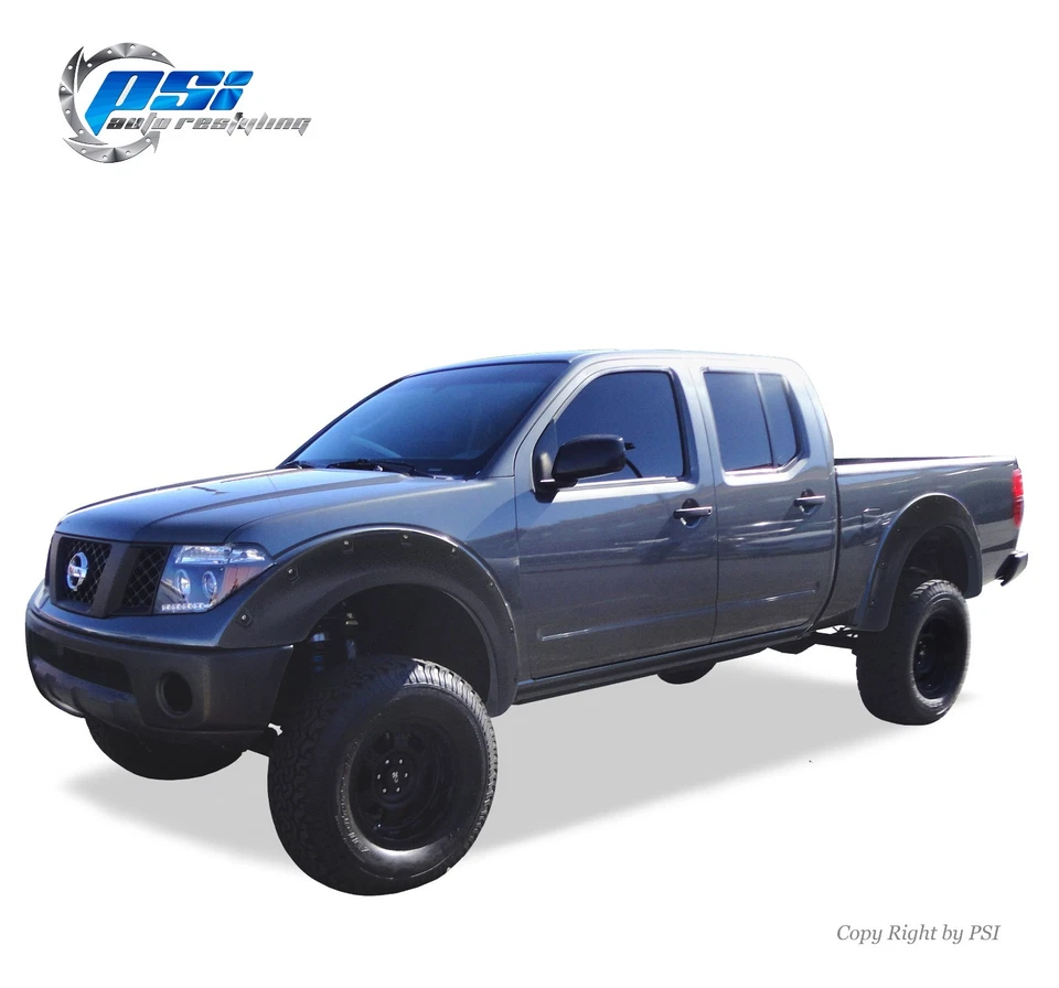 Black Textured Pop-Out Fender Flares 05-14 Fits Nissan Frontier 73.3" Styleside Foto 1 de 3
