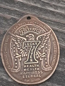 Medalla/etiqueta vintage de Blum's Lucky Seven - Imagen 1 de 23