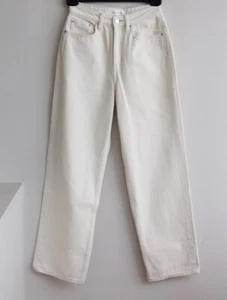ASSEMBLY LABEL Size 26 (AUS 8) Ivory Denim High-Waist Straight Leg JEANS - Picture 1 of 13