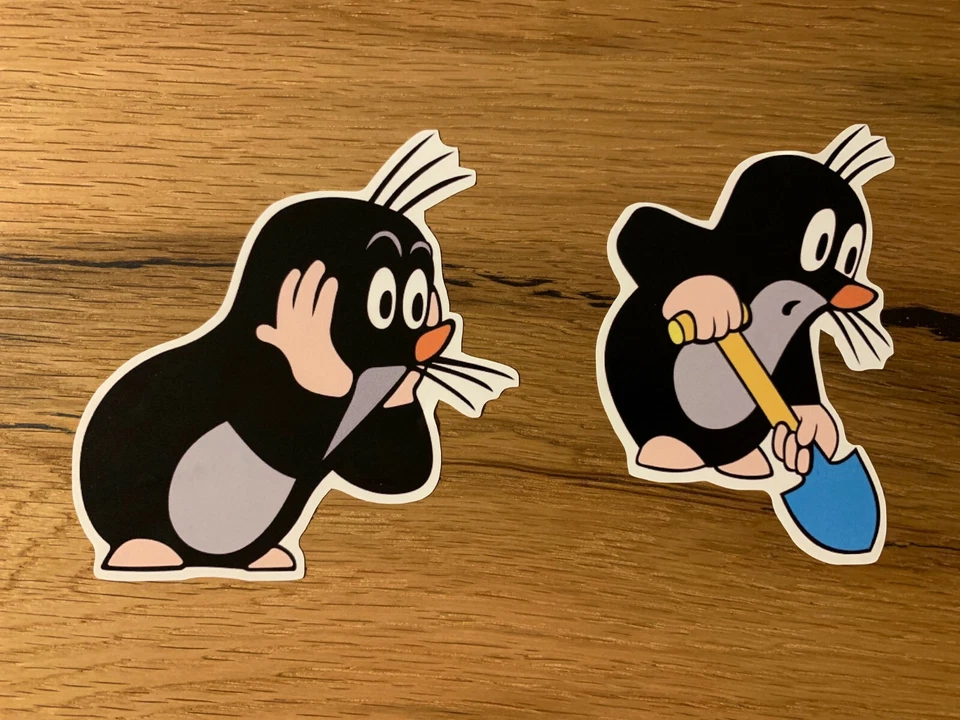 2x Kleiner Maulwurf Aufkleber Auto Tuning Oldtimer DDR Maus Kult Retro TOP #772