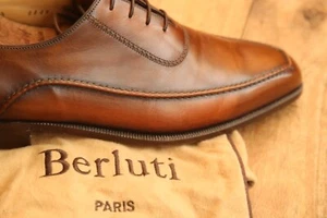 Berluti Tan Brown Burnished Leather Oxford Shoes UK 8.5 US 9.5 EU 42.5 - Picture 1 of 12