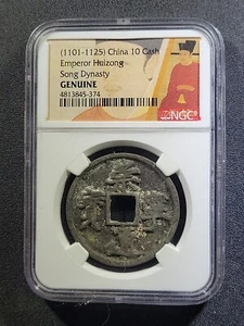 1101-1125 CHINA 10 Cash - Emperor Huizong - Song Dynasty. GENUINE (NGC) stk#374 - Picture 1 of 2