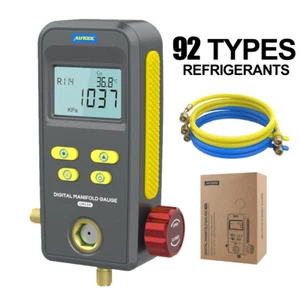 Refrigeration Digital AC Manifold Gauge Set HVAC Vacuum High Pressure Valve   - Picture 1 of 16