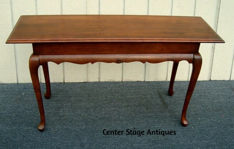 62156   Cherry Queen Anne Banded Console Hall Table Stand Server Sideboard Cover