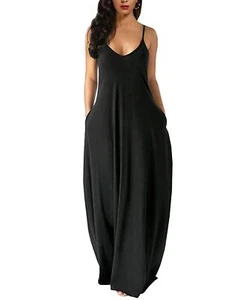 Wolddress Womens 2023 Casual Sleeveless Sundress Plus Size Loose Plain Long S... - Picture 1 of 6