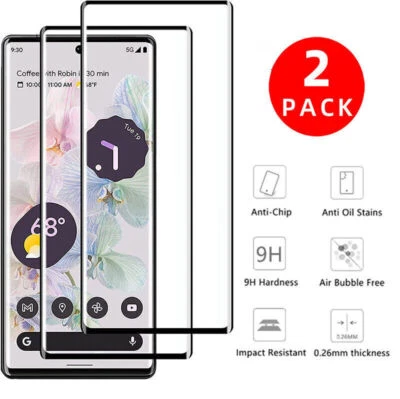 For Google Pixel 6 Pro / 7 Pro 2 Pack Full Cover Tempered Glass Screen Protector - Image 1 of 4