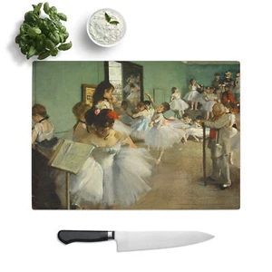 Edgar Degas The Dance Class Chopping Board Glass Textured for Kitchen - Picture 1 of 6
