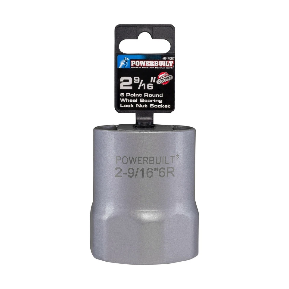 Powerbuilt 647067 2-9/16-Inch 6-Point Rounded Hex Wheel Bearing Locknut Socket - Image 1 of 2