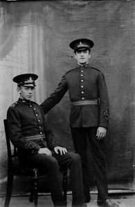 Gunners Territorial Force Brigade Royal Field Artillery Postcard B&W RPPC 1900s - Picture 1 of 2