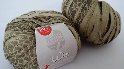 550 g We Lana Grossa Fb 202 schlamm  100 % Baumwolle Bändchengarn Stricken Rest - Bild 1 von 3