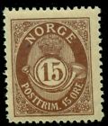 NORWAY #52 (78) 15ore brown, og, NH, VF, Facit $450.00