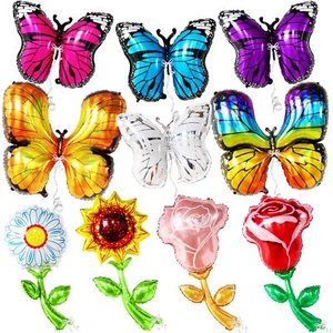 Giant Butterfly Balloon and Flower Balloon - 39 Inch Butterfly Birthday Decor... - Picture 1 of 8