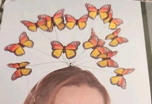 Butterfly Monarch Headpiece Headband 1 Piece Halloween Dress Up Fancy Adult OS - Picture 1 of 7