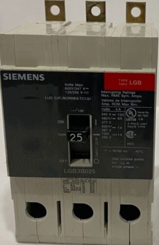 Siemens LGB3B025B 3 Pole Circuit Breaker