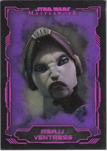 STAR WARS 2016 TOPPS MASTERWORK PURPLE PARALLEL BASE 36 ASAJJ VENTRESS #'d 16/25 - Picture 1 of 2