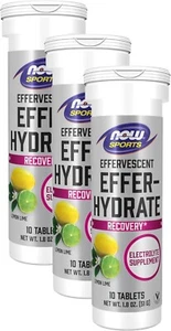 3X NOW Sports Effer-Hydrate Recovery Electrolyte Supplement 10tabs - Lemon Lime - Picture 1 of 4