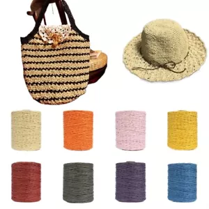 300M 1 Rollo Papel Rafia Paja Hilo Tejer Crochet Bolso de Mano Sombreros Artesanía Cuerda EE. UU. - Imagen 1 de 42