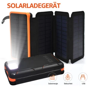 Solar Power Bank 25000mAh Portable Solar Charger with 4 Solar Panels - Photo 1 sur 9