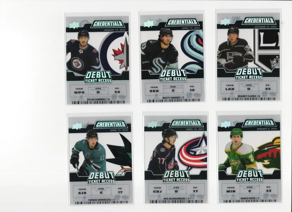 2022-23 UD Credentials Acetate Debut Ticket Access #/249 Pick From List - Image 1 of 1