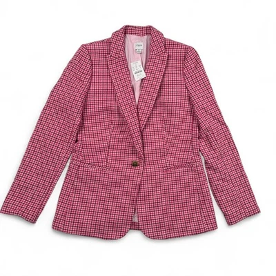Blazer J Crew Pata de Gallo Rosa Chaqueta de Carrera Negocios Informal Mezcla de Lana Para Mujer 6 Foto 1 de 4
