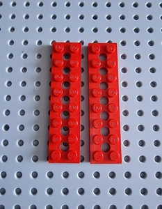 LEGO Technik Technic Platte Plate Lochplatte 2x8 Rot 2 Stück 3738 A084 - Bild 1 von 1