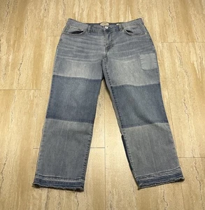 Logo By Lori Goldstein Womens Size 12P Boyfriend Fit Patched Denim Blue Jeans - Picture 1 of 14