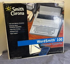 Electric Typewriter Smith Corona KA13 Wordsmith Portable 120V, 60Hz Silver Ash - Picture 1 of 19