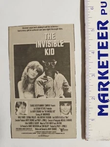 THE INVISIBLE KID Vintage 1988 NYC Zeitungsanzeige / Sci-Fi Komödie mit Karen Black - Bild 1 von 1