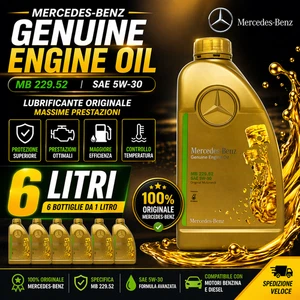6 LITRI Olio Motore Mercedes 5W30 MB 229.52 Originale 6L Diesel Benzina DPF - Afbeelding 1 van 2