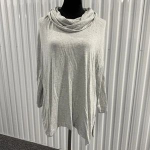 Top de mujer Lou & Grey gris jaspeado cuello capucha manga larga talla pequeña - Imagen 1 de 6