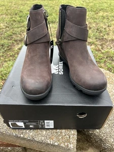 Mujer Talla 7.5 Sorel Joan Of Arctic Cuña Hebilla Bota Tobillo - Imagen 1 de 13