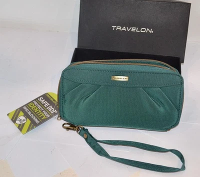 Travelon RFID Bloqueo Seguro Identificación Cremallera Alrededor Muñequera Billetera Bolso sin asas Nuevo en Caja Foto 1 de 4