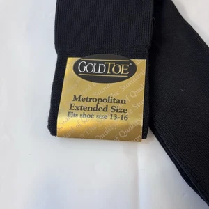 Gold Toe Metropolitan erweiterte Größe Schuhgröße 13-16 hergestellt in den USA schwarz Herren Vintage " - Bild 1 von 9