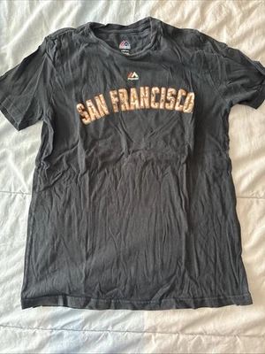 Camisa Majestuosa Buster Posey Gigantes de San Francisco Juvenil Grande 14/16 Negra Foto 1 de 4