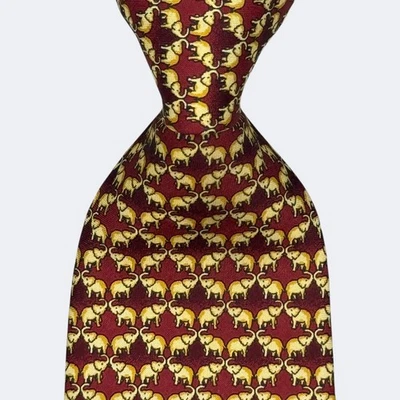 CORBATA JIM THOMPSON 100% SEDA MOTIVO ELEFANTE MULTICOLOR HECHA EN TAILANDIA Foto 1 de 4