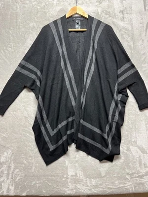 Suéter envolvente White House Black Market para mujer talla XS negro tejido manga a rayas Foto 1 de 4