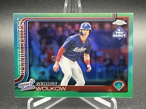 2025 Topps Pro Debut George Wolkow Chrome Aqua Refractor 65/75 #PDC-182 - Picture 1 of 2