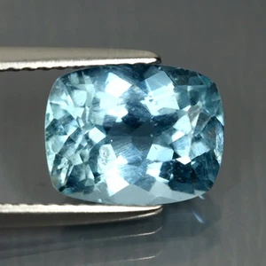 2.90 ct Cushion Cut (10 x 8 mm) Brazil Natural Sky Blue Aquamarine Gemstone - Picture 1 of 2