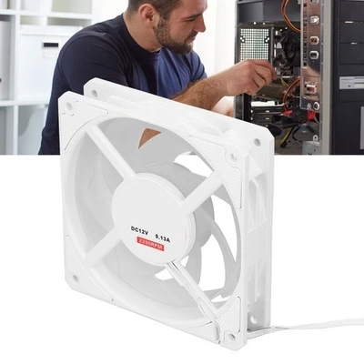 PWM PC Case Fan White MFDB Hydraulic Bearing 2200RPM Intelligent Temperature Co - Image 1 of 4