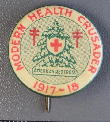Vintage ARC American Red Cross 1917-1918 Modern Health Crusader Pinback Button - Image 1 of 2